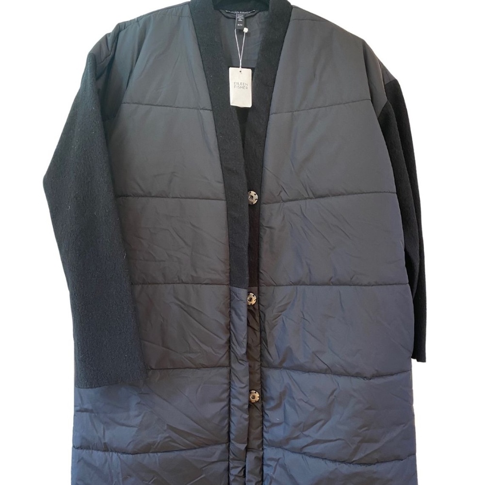 Eileen Fisher RECYCLED NYLON WITH BOILED WOOL COAT IN RESPONSIBLE WOOL